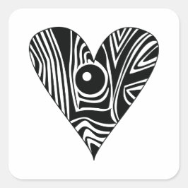 Schwarz-Weiß-LIEBE Quadratischer Aufkleber
