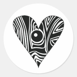 Schwarz-Weiß-LIEBE Runder Aufkleber