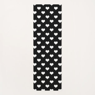 Schwarz-Weiß-Liebesherz-Musterdesign Yogamatte