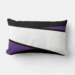 Schwarz, Weiß, Lilac-Streifen-Design, Lumbalkissen Lendenkissen