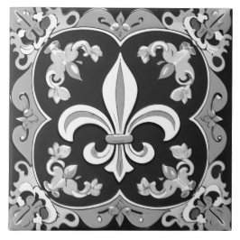 Schwarz-Weiß-Lilie Keramik Fliese