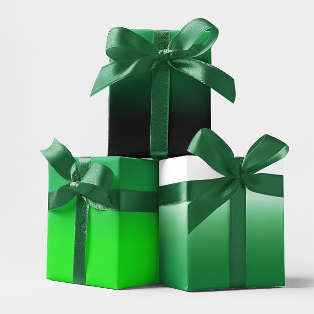 Schwarz-weiß Limon und Kelly Green Ombre Mix Geschenkpapier Set (Black White Lime and Kelly Green Ombre Mix Wrapping Paper Sheets)