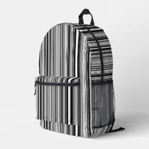 Schwarz-Weiß-Linien Bedruckter Rucksack