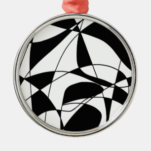 Schwarz-Weiß-Linien, Druckmuster für Blockfarben Silbernes Ornament