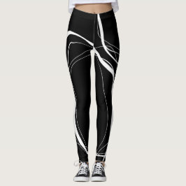Schwarz-Weiß-Linien Leggings