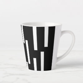 Schwarz-Weiß-Linien Modernes Minimalistisch 4Klara Milchtasse