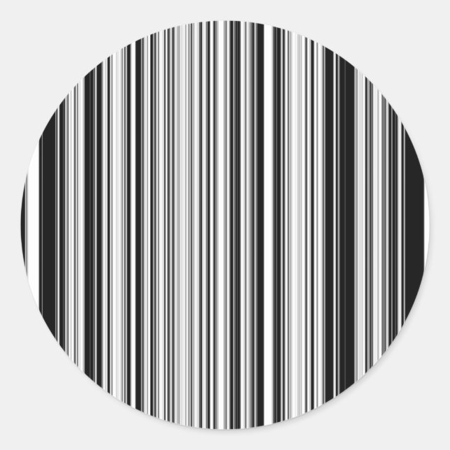 Schwarz-Weiß-Linien Runder Aufkleber (Vorderseite)
