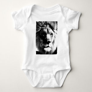 Schwarz-Weiß-Lion Baby Strampler