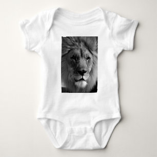Schwarz-Weiß-Lion Baby Strampler