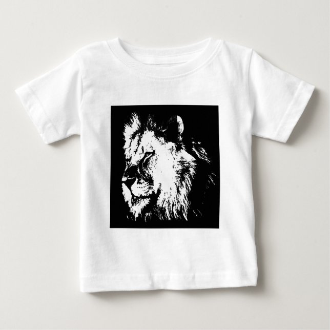 Schwarz-Weiß-Lion Baby T-shirt (Vorderseite)