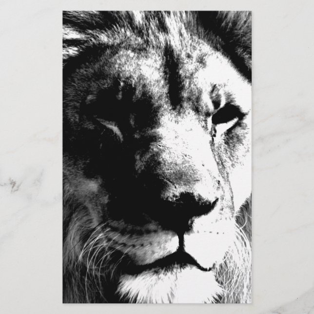 Schwarz-Weiß-Lion Briefpapier (Vorderseite)