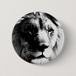 Schwarz-Weiß-Lion Button