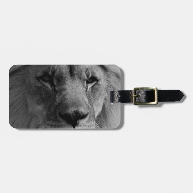 Schwarz-Weiß-Lion Gepäckanhänger (Vorderseite horizontal)