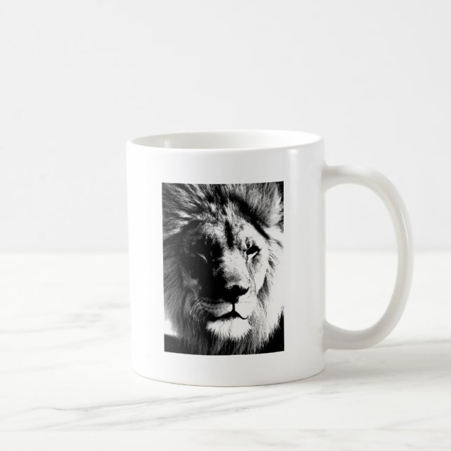 Schwarz-Weiß-Lion Kaffeetasse (Rechts)