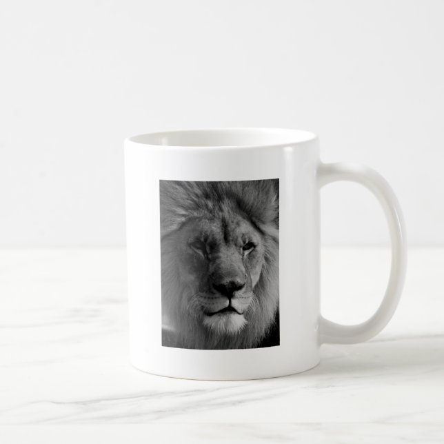 Schwarz-Weiß-Lion Kaffeetasse (Rechts)