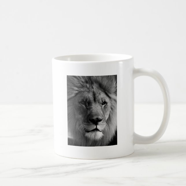 Schwarz-Weiß-Lion Kaffeetasse (Rechts)
