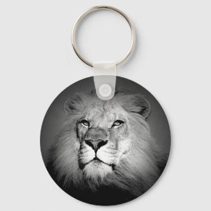 Schwarz-Weiß-Lion Schlüsselanhänger