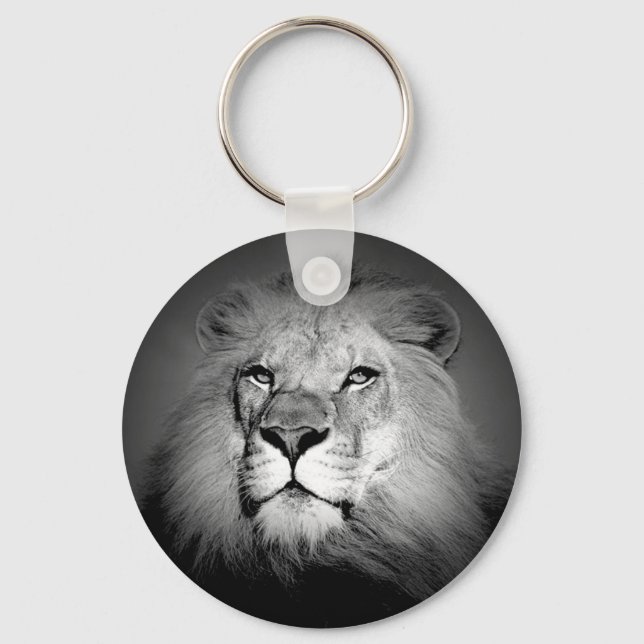 Schwarz-Weiß-Lion Schlüsselanhänger (Vorderseite)