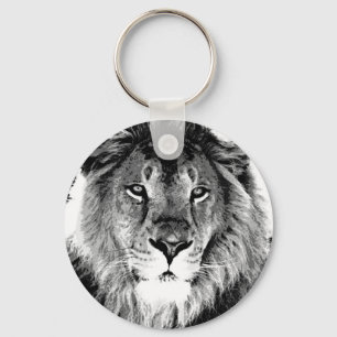 Schwarz-Weiß-Lion Schlüsselanhänger