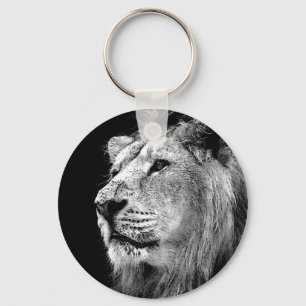 Schwarz-Weiß-Lion Schlüsselanhänger