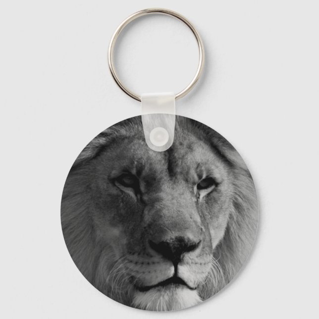 Schwarz-Weiß-Lion Schlüsselanhänger (Vorderseite)