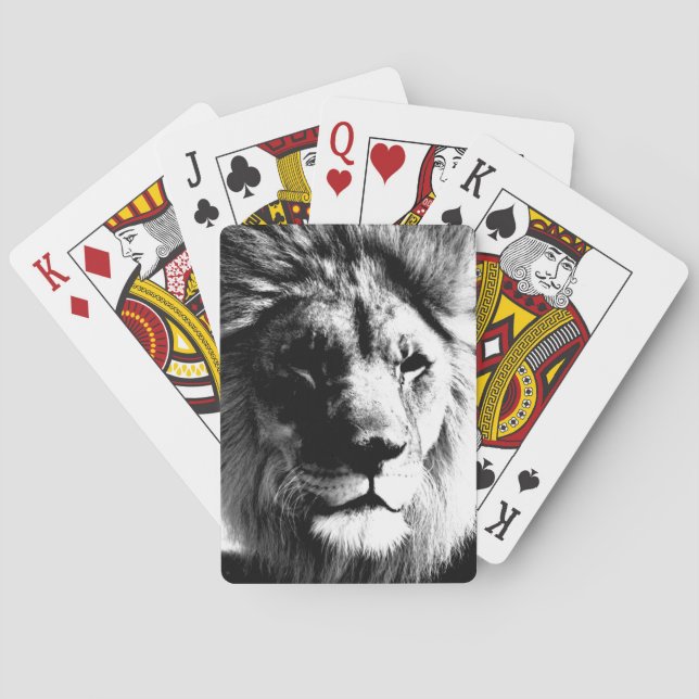 Schwarz-Weiß-Lion Spielkarten (Rückseite)