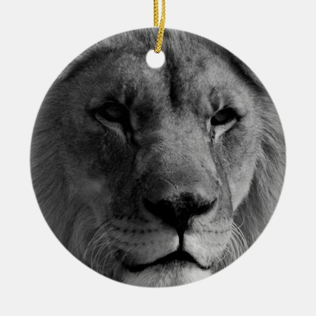 Schwarz-Weiß-Lion Weihnachtsschmuck (Vorne)