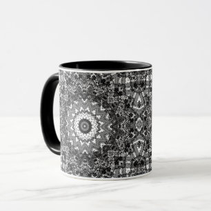 Schwarz weiß , Lochmuster, Mandala Tasse
