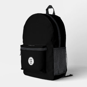 Schwarz-Weiß-Logo Benutzerdefinierter Firmenname Bedruckter Rucksack