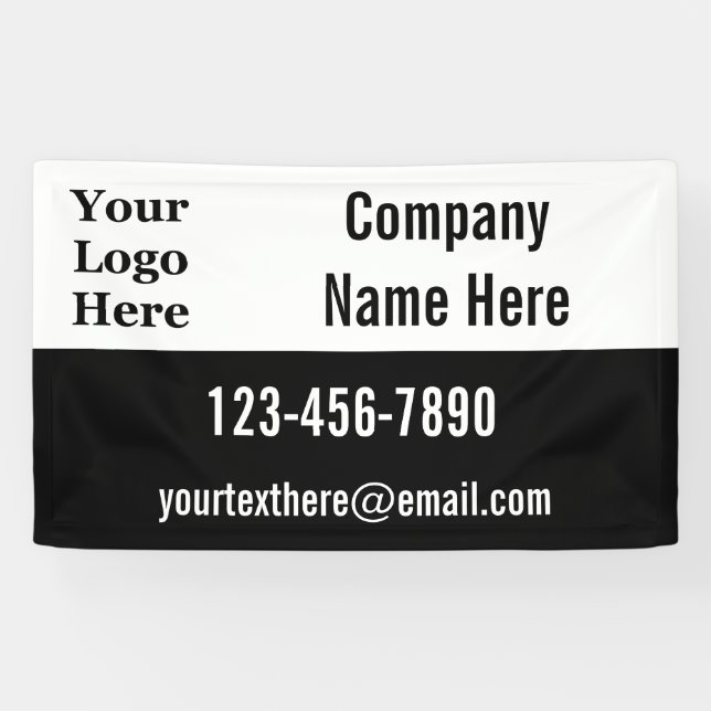 Schwarz-Weiß-Logo für Ihr Unternehmen Banner (Horizontal)