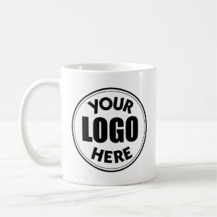 Schwarz-Weiß-Logo hier Tasse