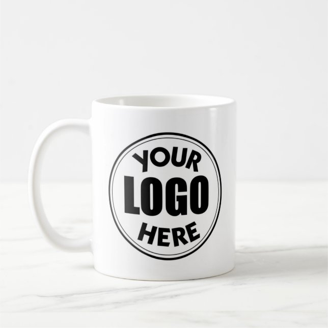 Schwarz-Weiß-Logo hier Tasse (Links)