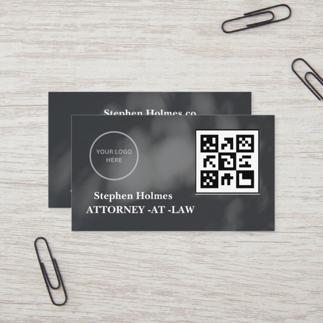 Schwarz-Weiß-Logo minimalistisch Visitenkarte (Vorderseite/Rückseite Beispiel)