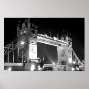 Schwarz Weiß London Tower Bridge Poster