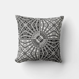 Schwarz-Weiß-Looking-Glass-Mandala 2 Kissen