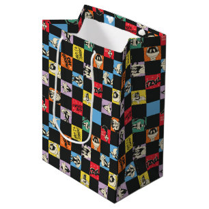 Schwarz-Weiß-LOONEY TUNES™ in bunten Schachbretter Mittlere Geschenktüte