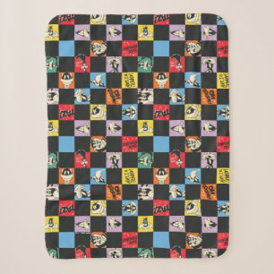 Schwarz-Weiß-LOONEY TUNES™ in bunten Schachbretter Sherpadecke