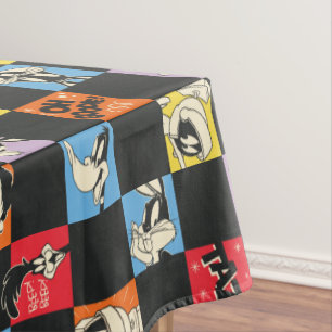 Schwarz-Weiß-LOONEY TUNES™ in bunten Schachbretter Tischdecke
