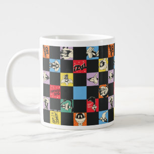 Schwarz-Weiß-LOONEY TUNES™ in farbenfrohem Schachb Jumbo-Tasse