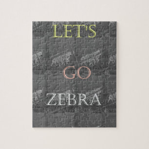 Schwarz-Weiß-Los geht's-Zebra-Hakuna-Matata-Motiv