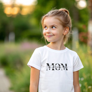 Schwarz-Weiß-Love You Mom Druck Baby T-shirt