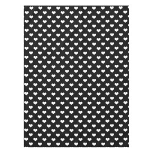 Schwarz Weiß Lovely Hearts Design Tischdecke
