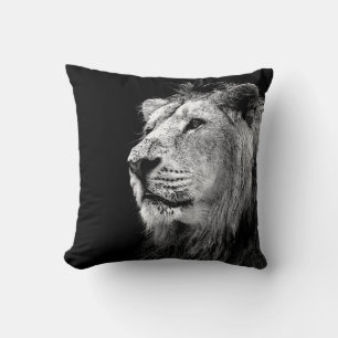 Schwarz-Weiß-Löwe-Amerikanisches MoJo-Pillow Kissen