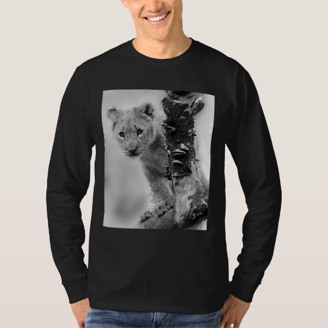 Schwarz-Weiß-Löwe T-Shirt (Vorderseite)