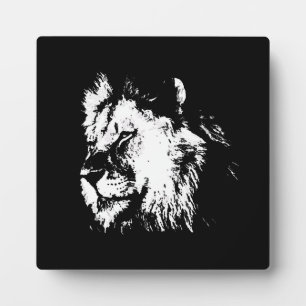 Schwarz Weiß Löwe - Tier Pop Art Fotoplatte