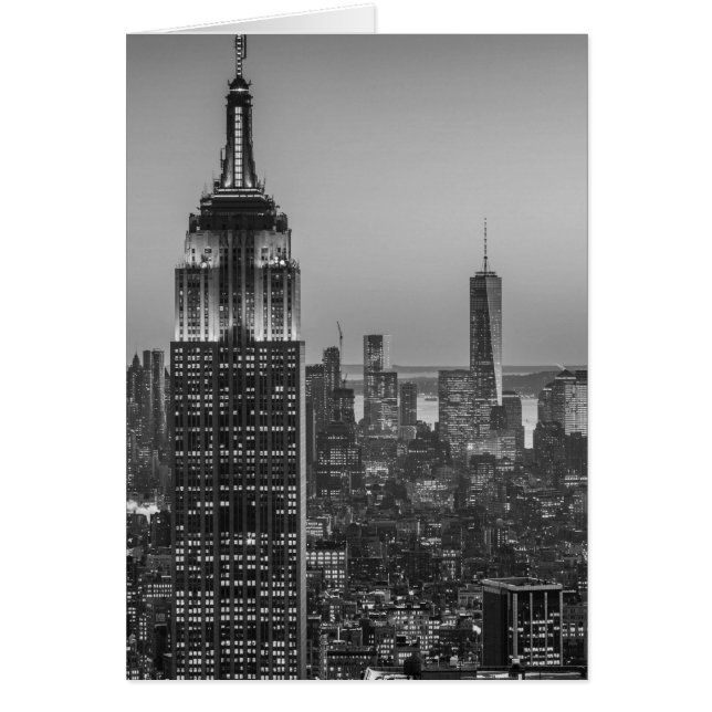 Schwarz-Weiß-Luftbild New Yorks Nacht (Vorne)