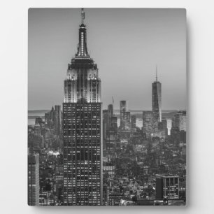 Schwarz-Weiß-Luftbild New Yorks Nacht Fotoplatte