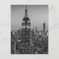 Schwarz-Weiß-Luftbild New Yorks Nacht