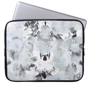 Schwarz-Weiß Luxus abstrakt moderne Kunst Laptopschutzhülle