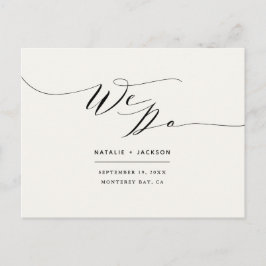 Schwarz + Weiß machen wir elegante Hochzeit Postkarte